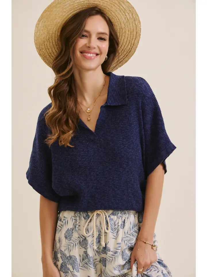 Dani Dolman Top in Navy