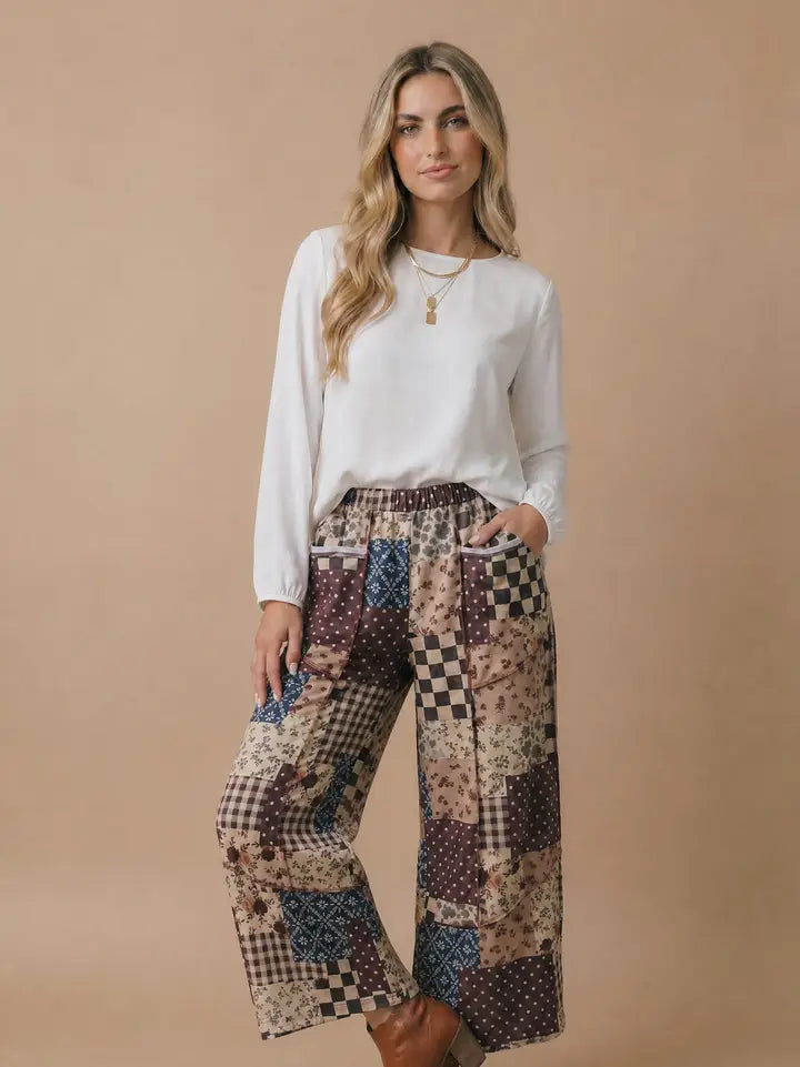 Patchwork Party Wide Leg Pant