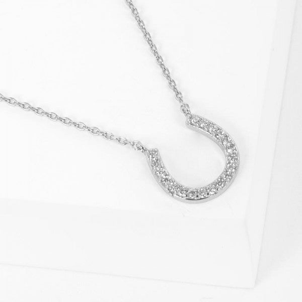 Silver Diamond Horse Shoe Necklace