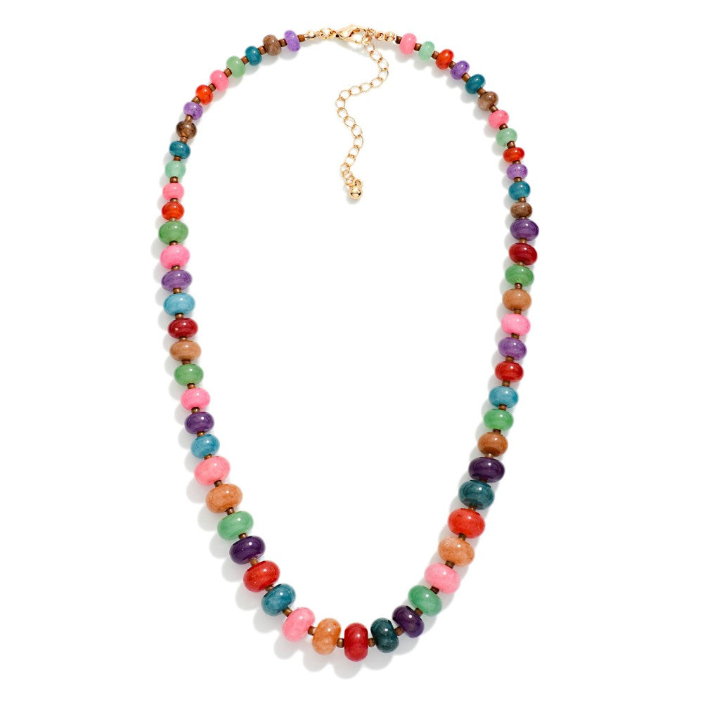 Multi Stone Beaded Necklace