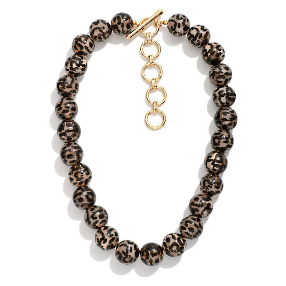 Animal Print Beaded Necklace