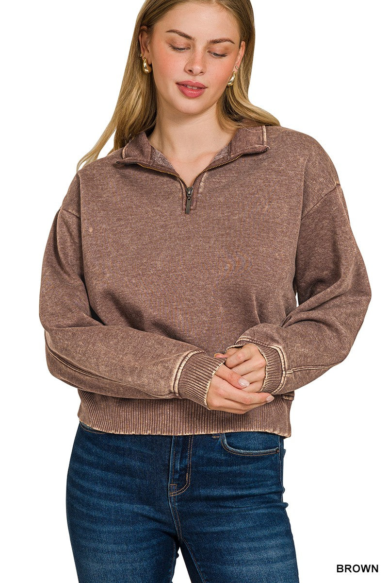 Brandi Boxy Pullover in Brown