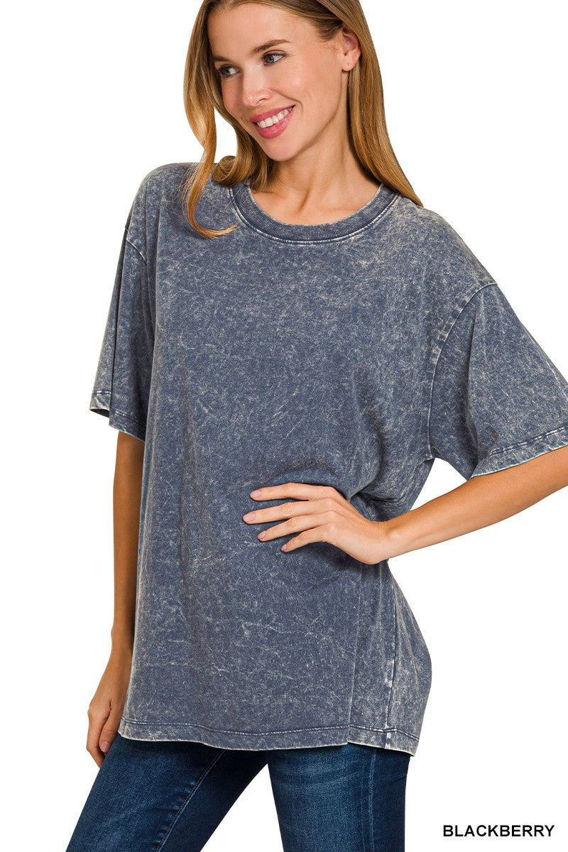 Madi Oversized Acid Washed Tee
