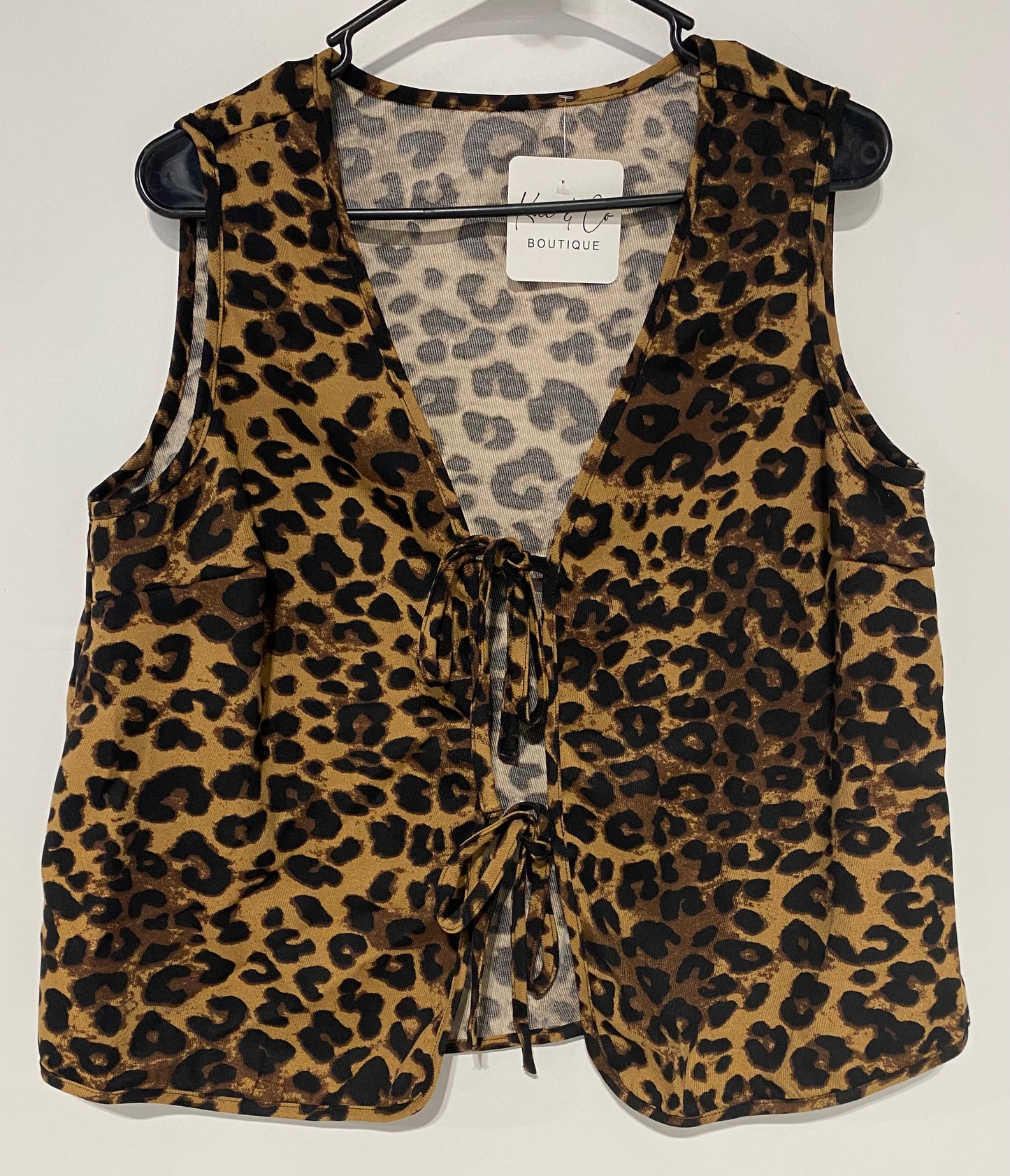 Cheetah Tie Front Vest