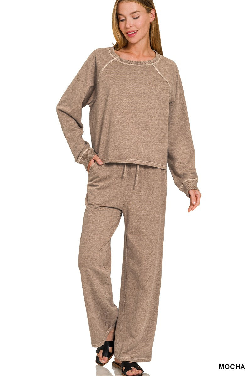 Millie Mineral Washed Set in Mocha