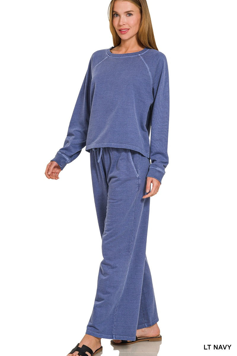 Millie Mineral Washed Set in Lt. Navy