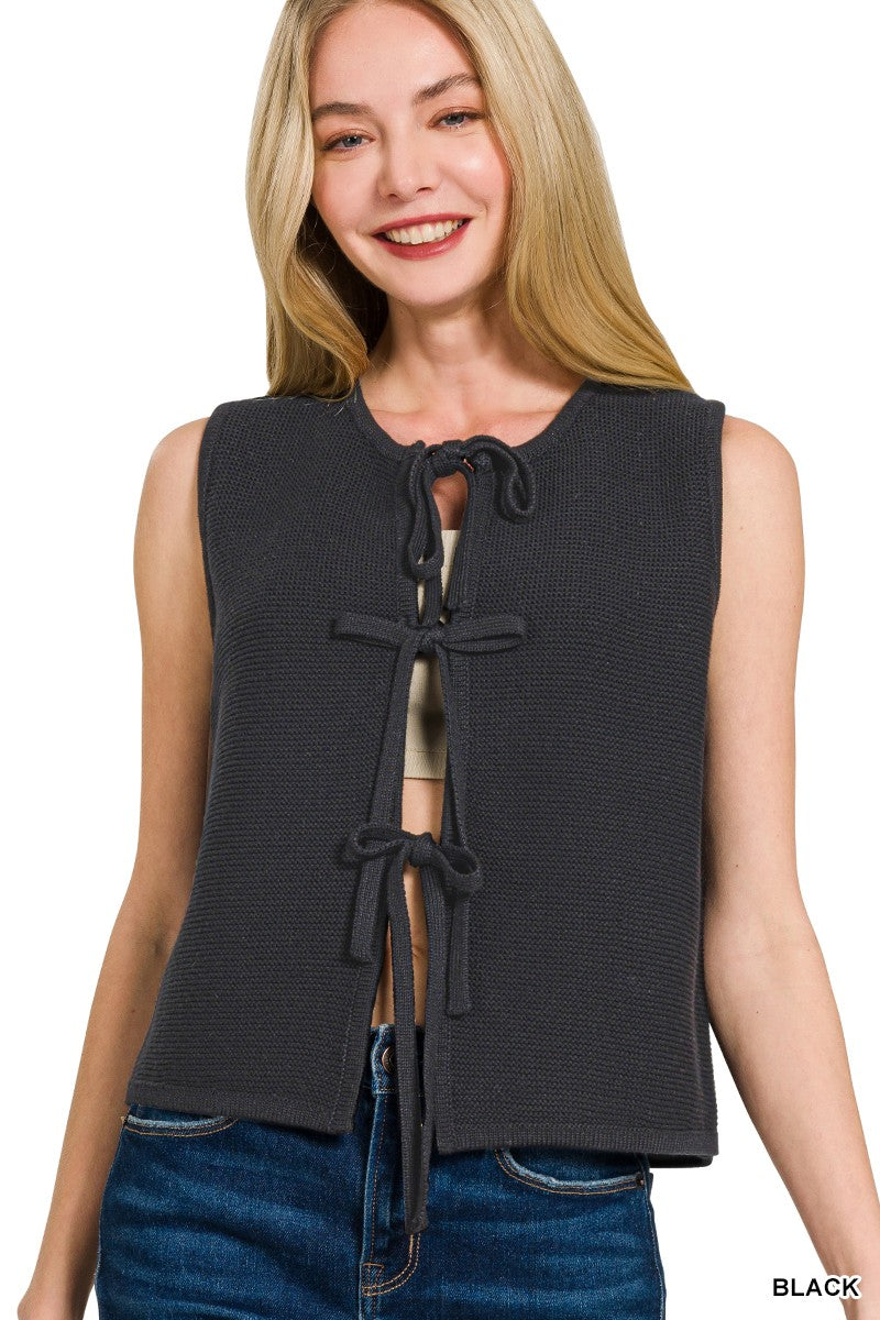 Tied Front Knitted Vest