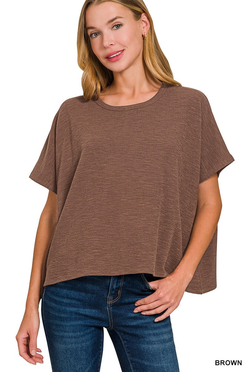 Poppi Slub Tee in Brown