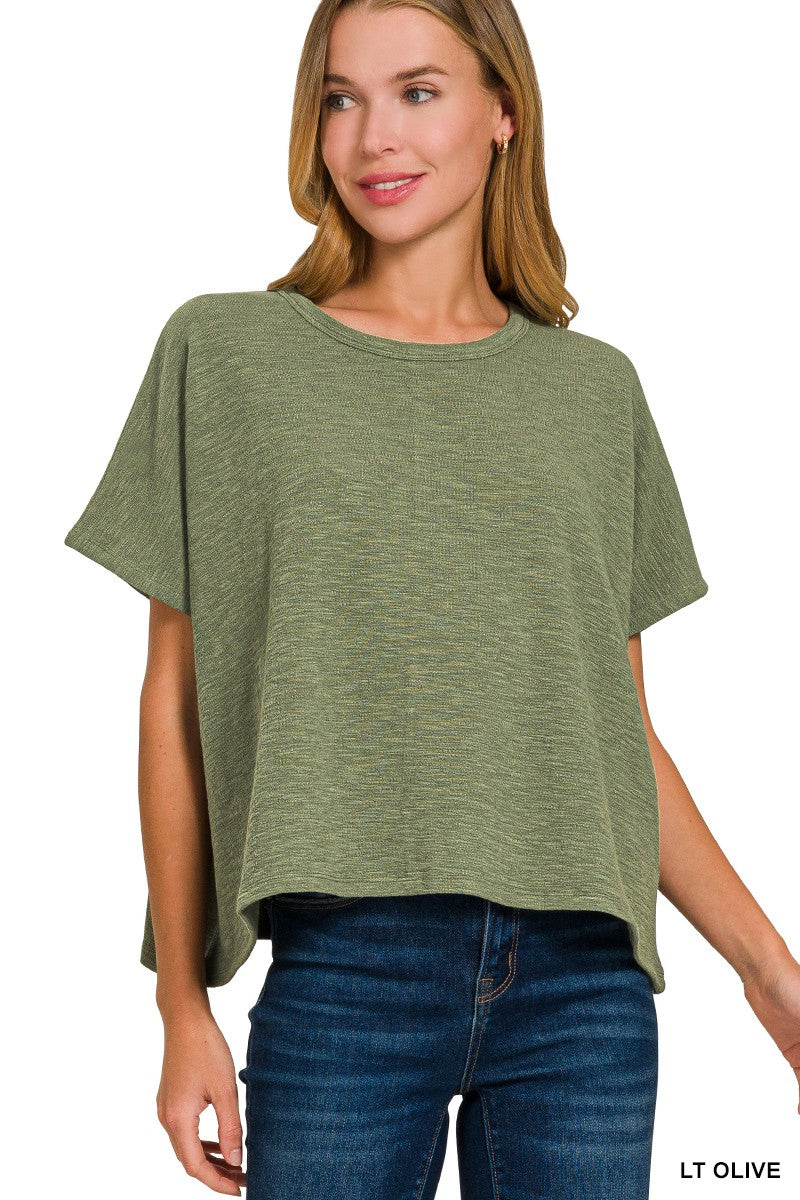 Poppi Slub Tee in Light Olive