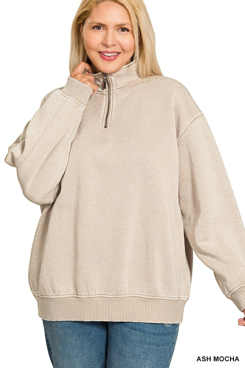 Curvy Audri Pullover in Ash Mocha
