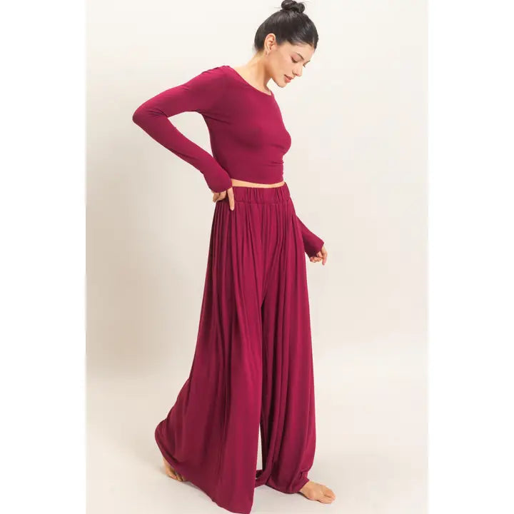 Chelsie Casual Set in Burgundy