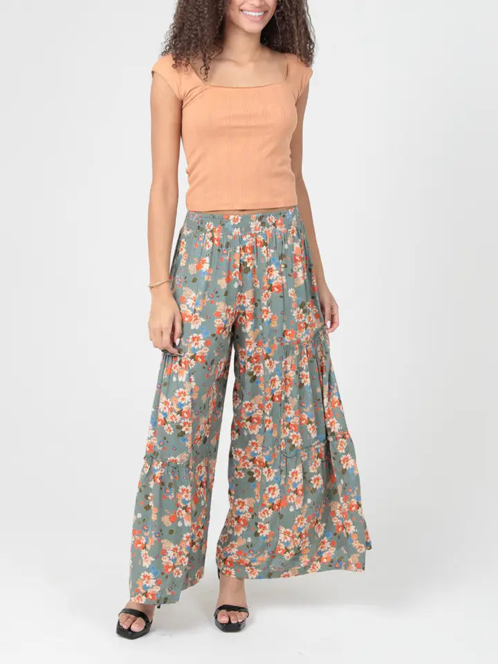 Anna Floral Wide Leg Pants