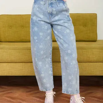 Sienna Floral Denim Drawstring Jeans