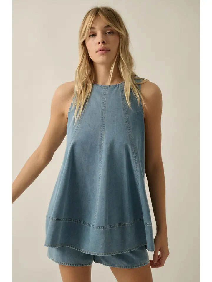 Sophia Denim Romper