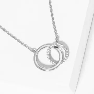 Silver Double Ring Necklace