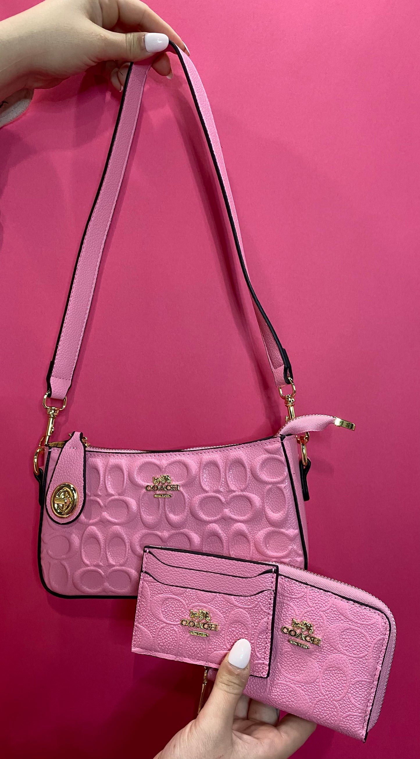 Textured "C" Shoulder Purse