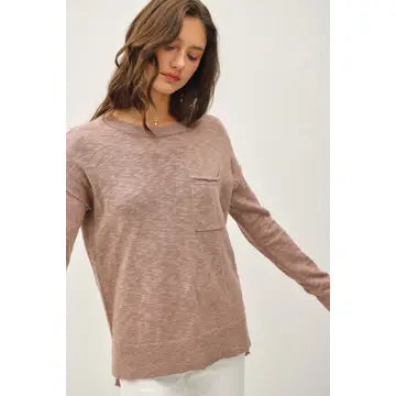 Blair Round Neck Sweater in Mocha
