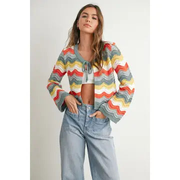 Nala Loose Fit Cardigan in Denim