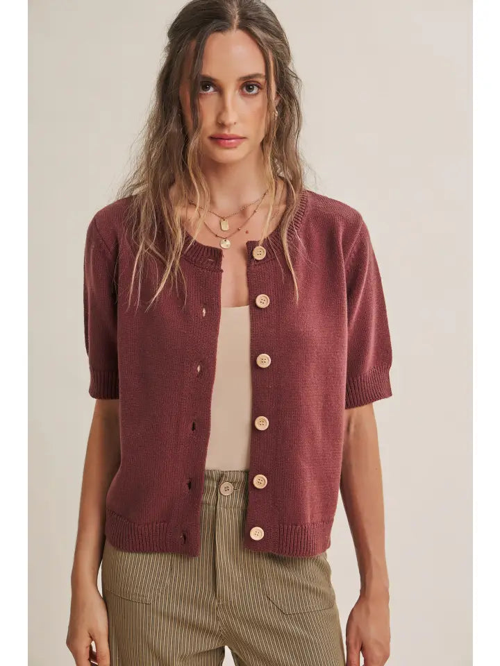 Andrea Sweater Cardigan in Espresso