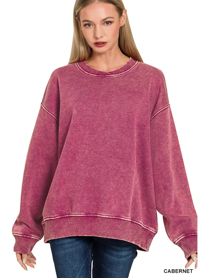 Murphy Oversized Pullover in Cabernet