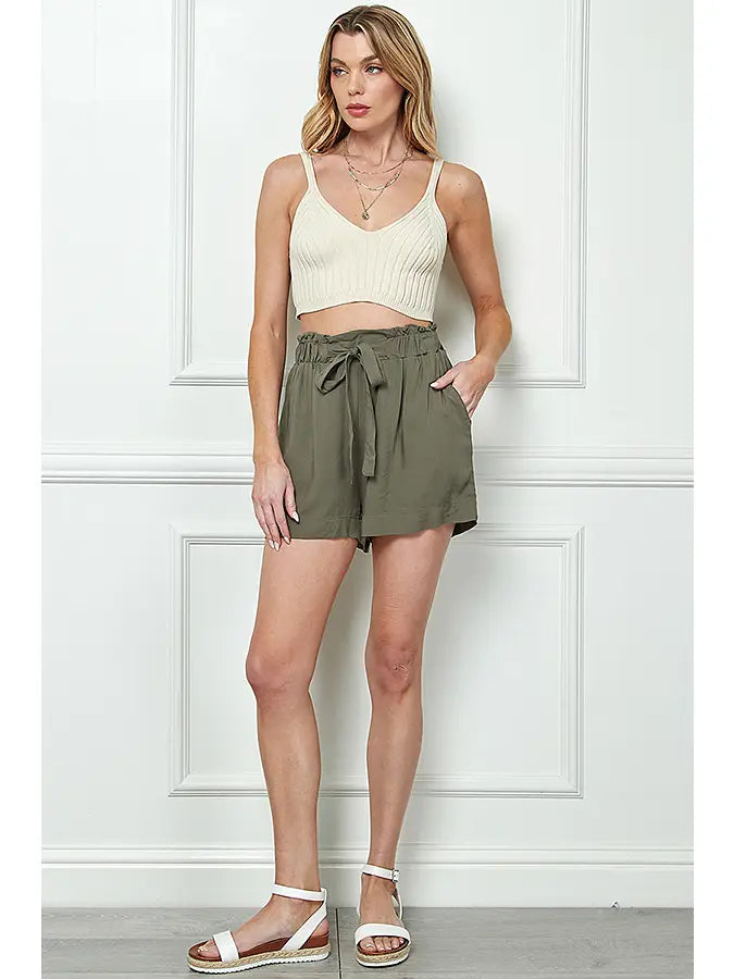Tie Twill Short in Olive