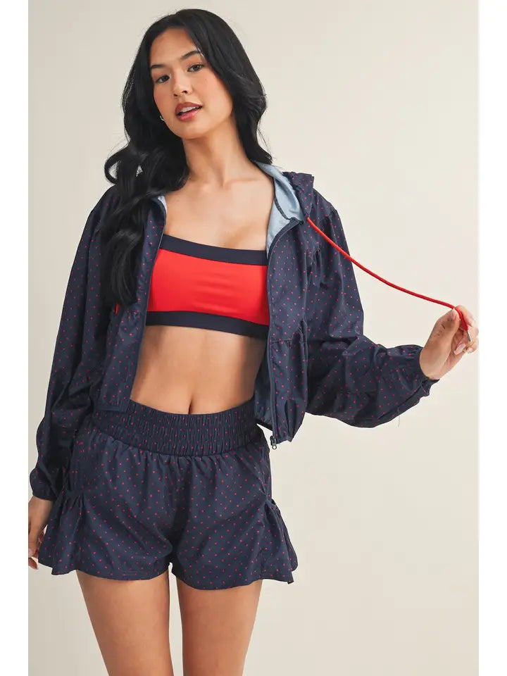 Polka Dot Jacket in Navy