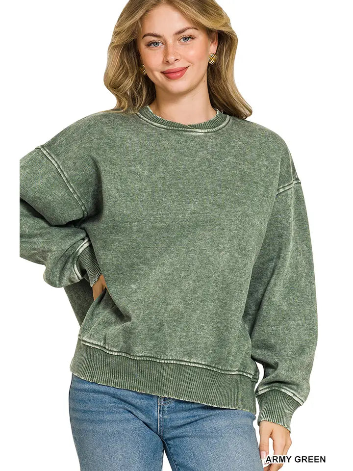 Murphy Oversized Pullover in Army Green