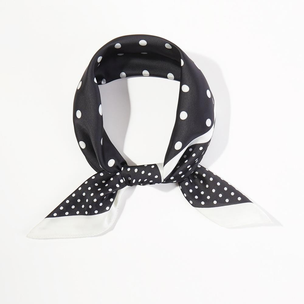 Black Polka Dot Bandana Scarf