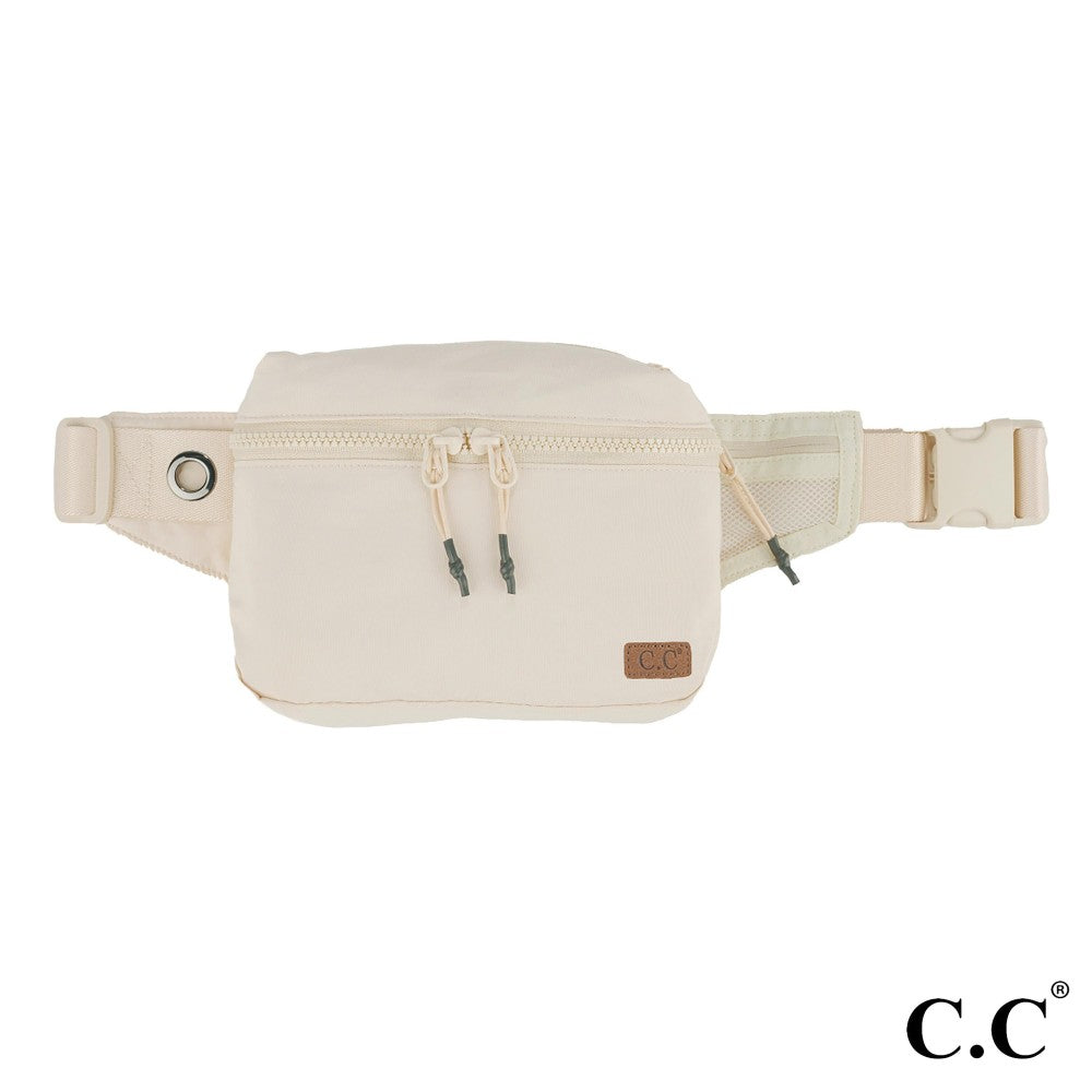 C.C. Double Zipper Chest Bag
