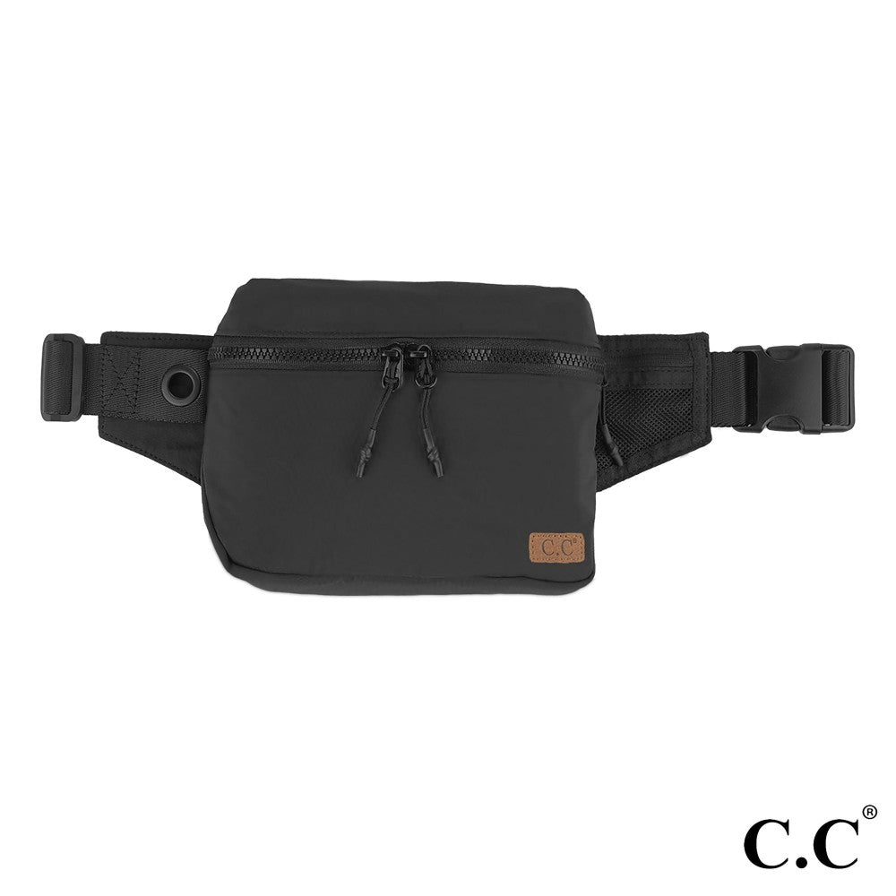 C.C. Double Zipper Chest Bag