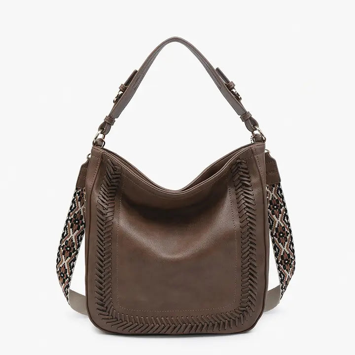 Aris Chocolate Hobo Satchel Bag