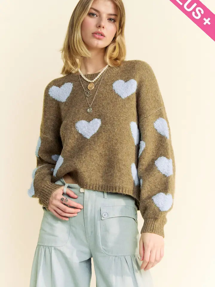 Maggie Heart Sweater - Curvy