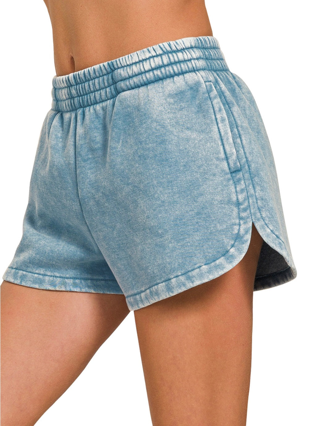 Allie Luxe Comfort Shorts in Blue Grey