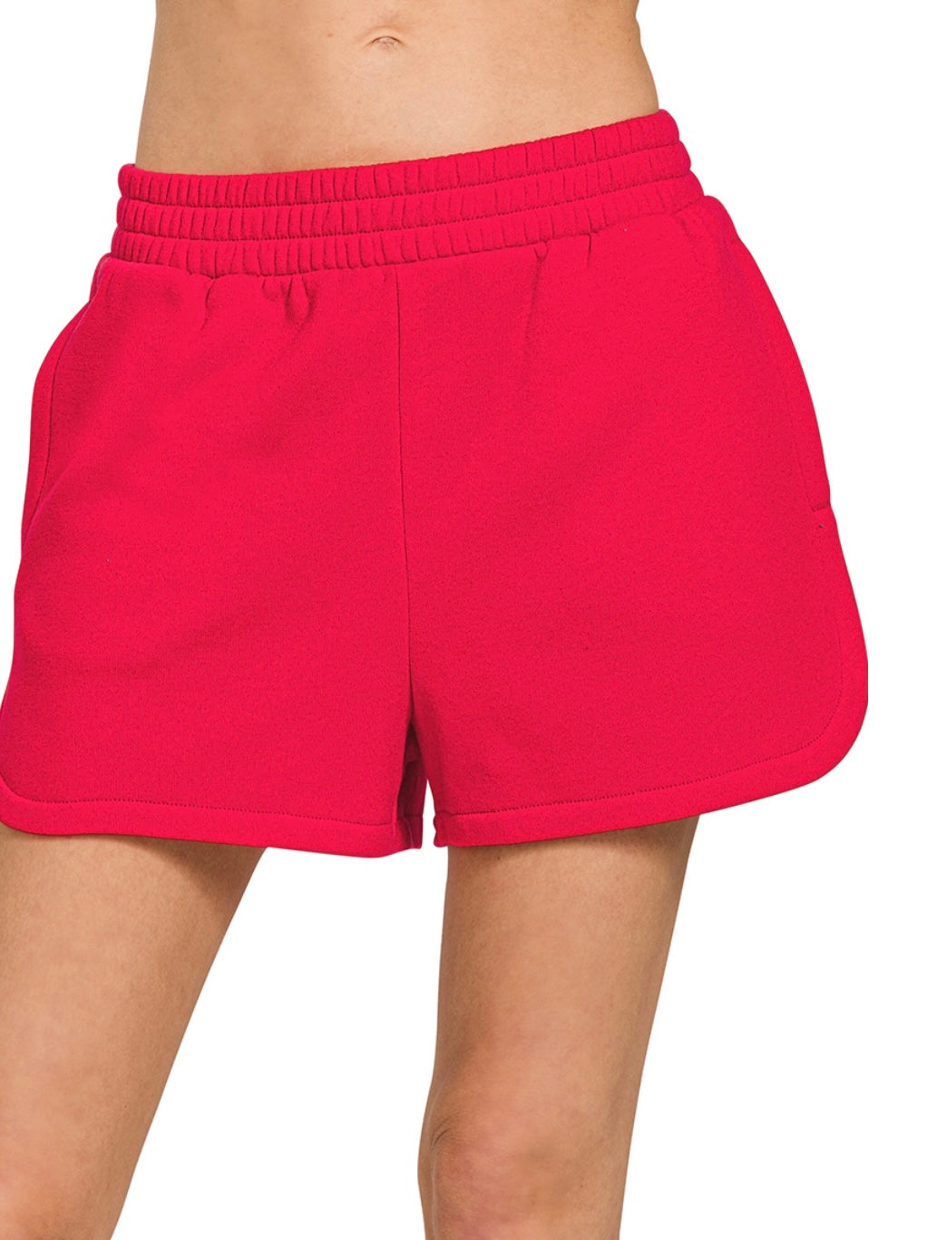 Taylor Fleece Lined Shorts in Ruby