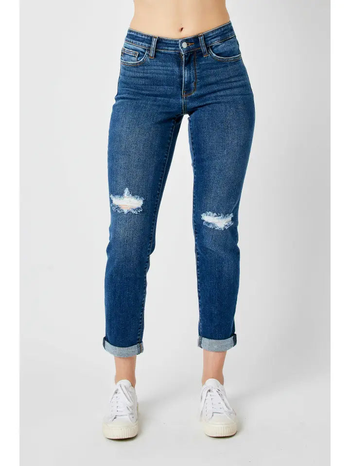 Jana Mid Rise Distressed Jeans