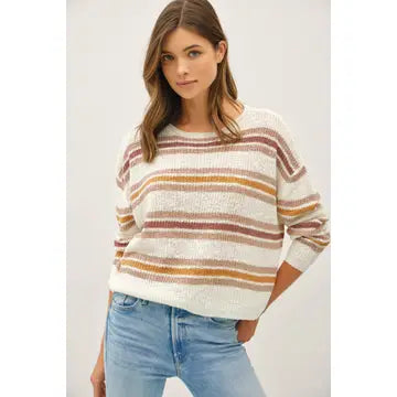 Stella Striped Top in White