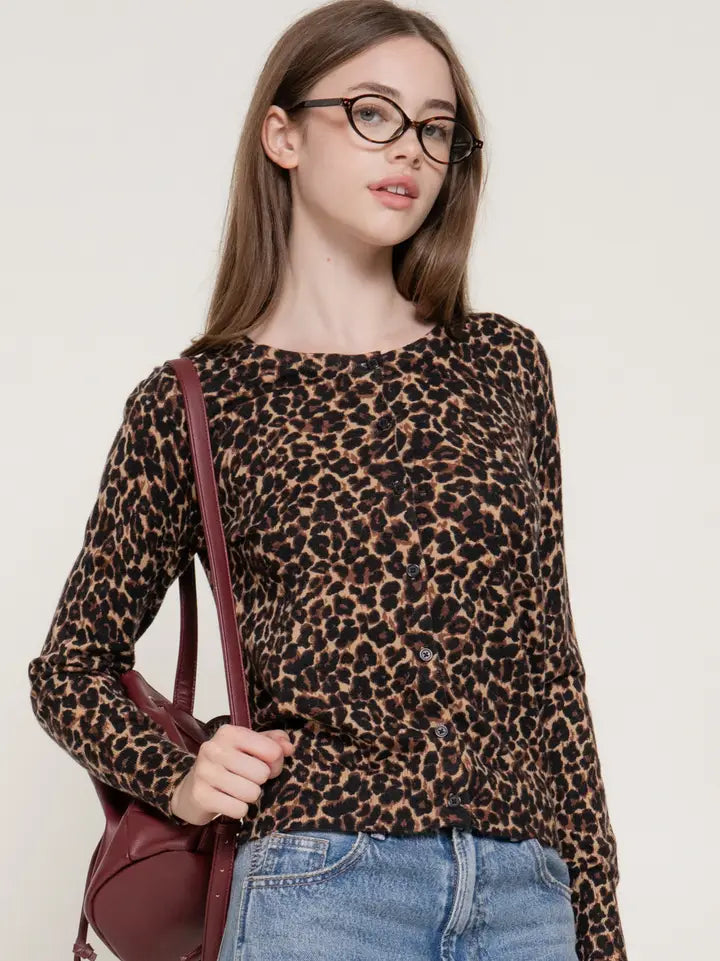 Layla Leopard Print Cardigan