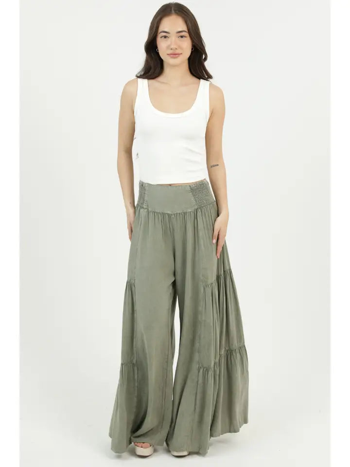 Brynn Wide Leg Pants in Cactus
