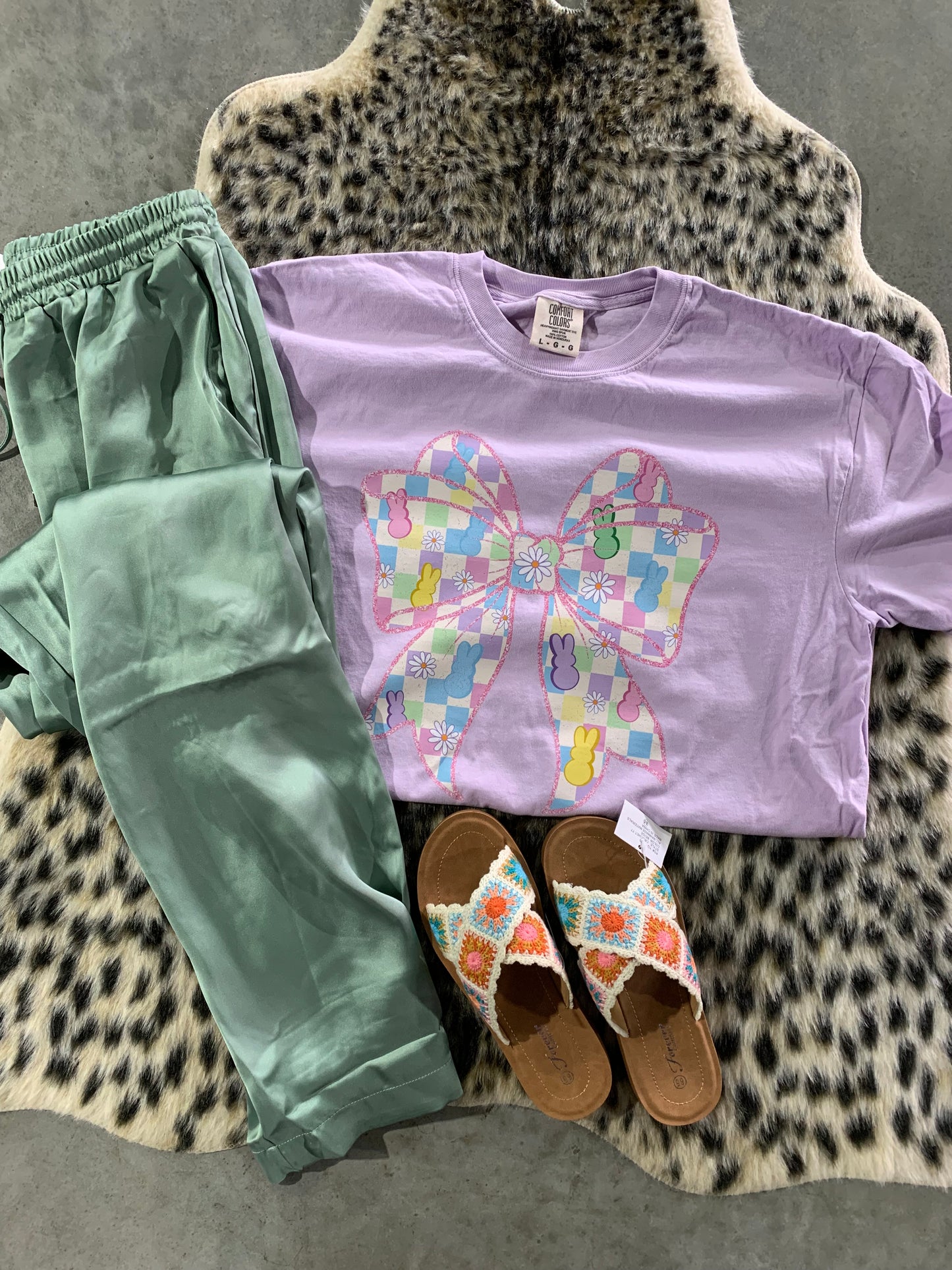 Bunny Checker Bow Tee