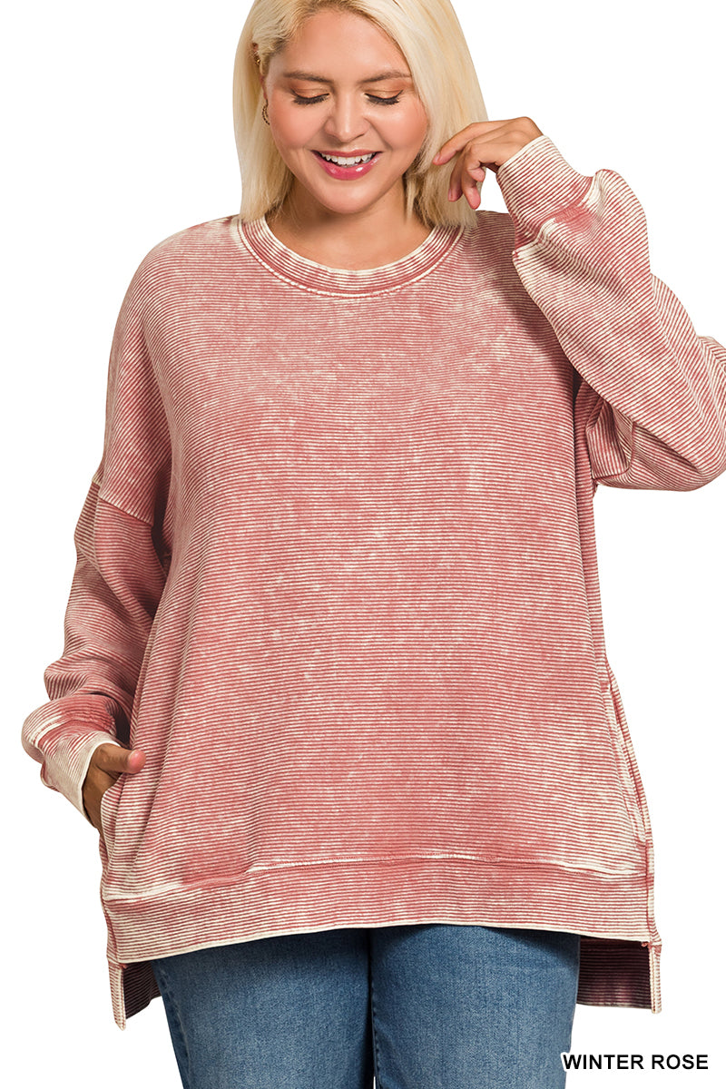 Helena Ribbed Top in Winter Rose