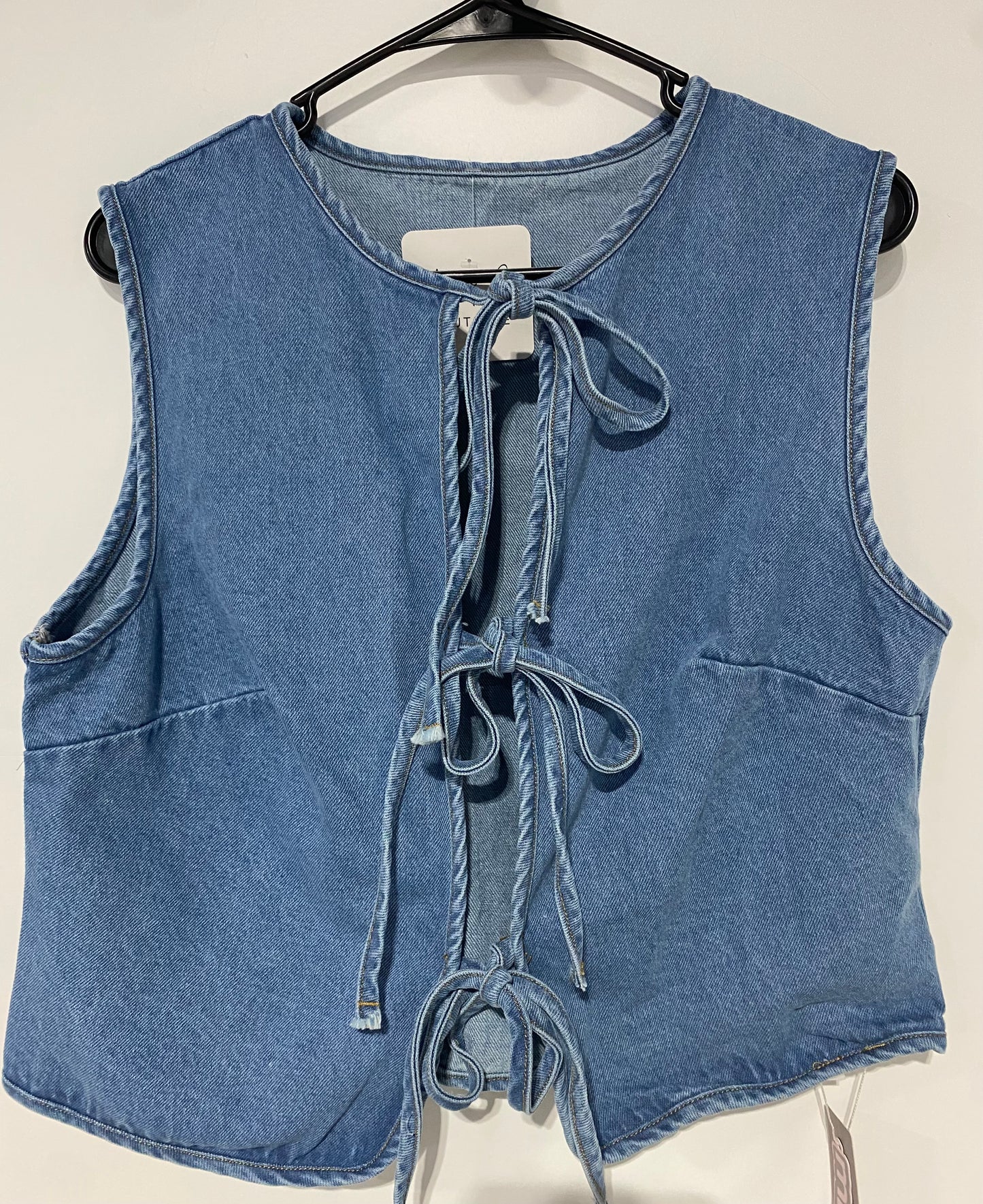 Denim Tie Front Vest
