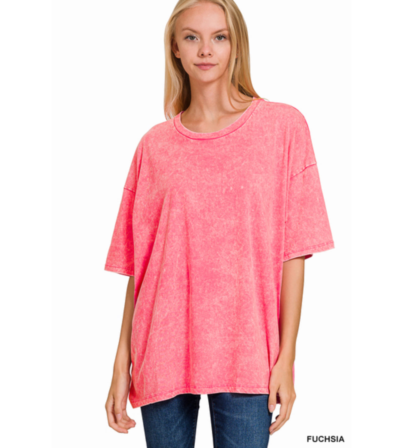 Madi Oversized Acid Washed Tee
