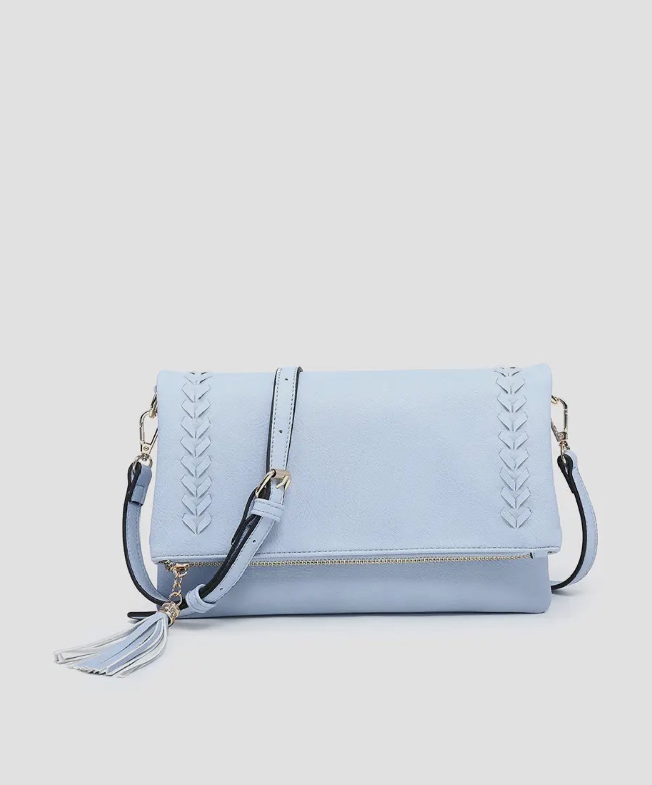 Isadora Dist. Whip-stitch Cross body w/ Tassel Zip