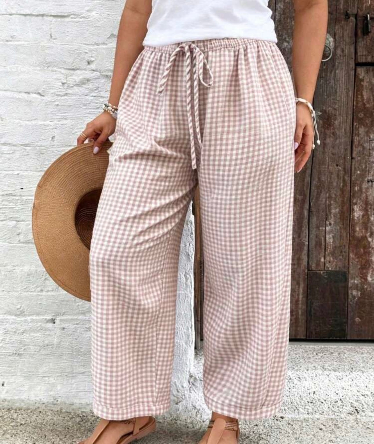 Gingham Flowy Pants