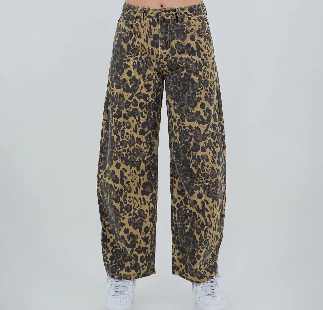 Erin Leopard Barrel Jeans