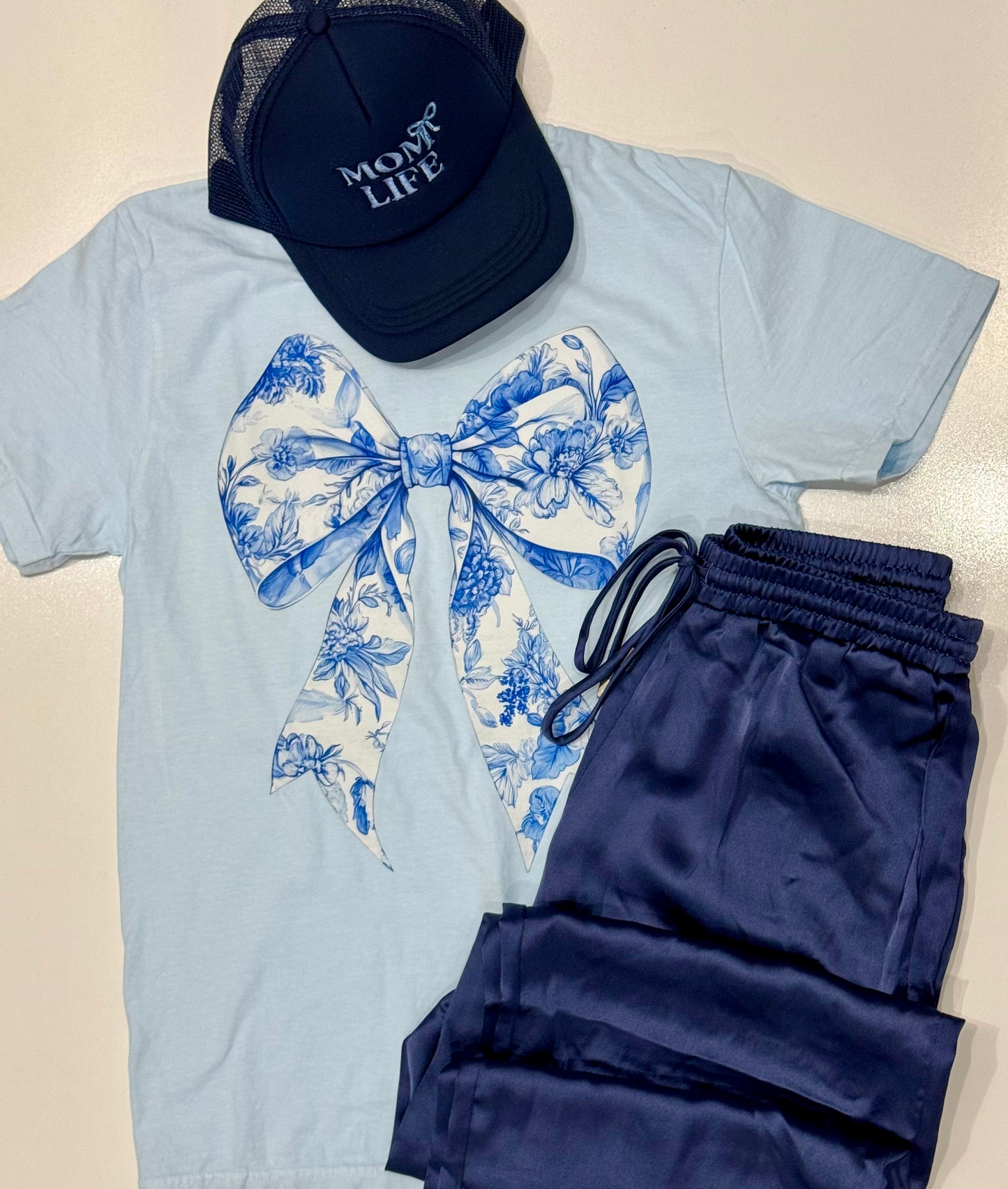 Blue Print Coquette Bow Tee