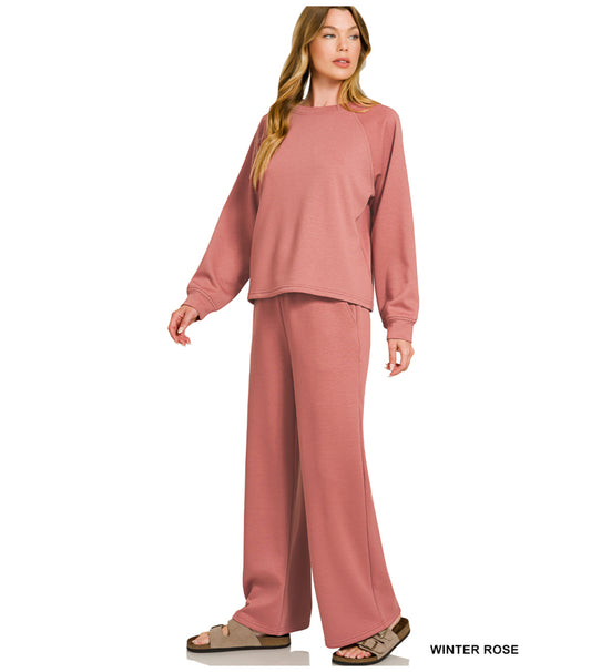 Scuba Luxe Two Piece Set in Winter Rose