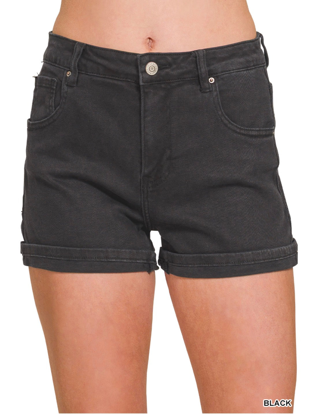 Millie Cuffed Shorts in Black
