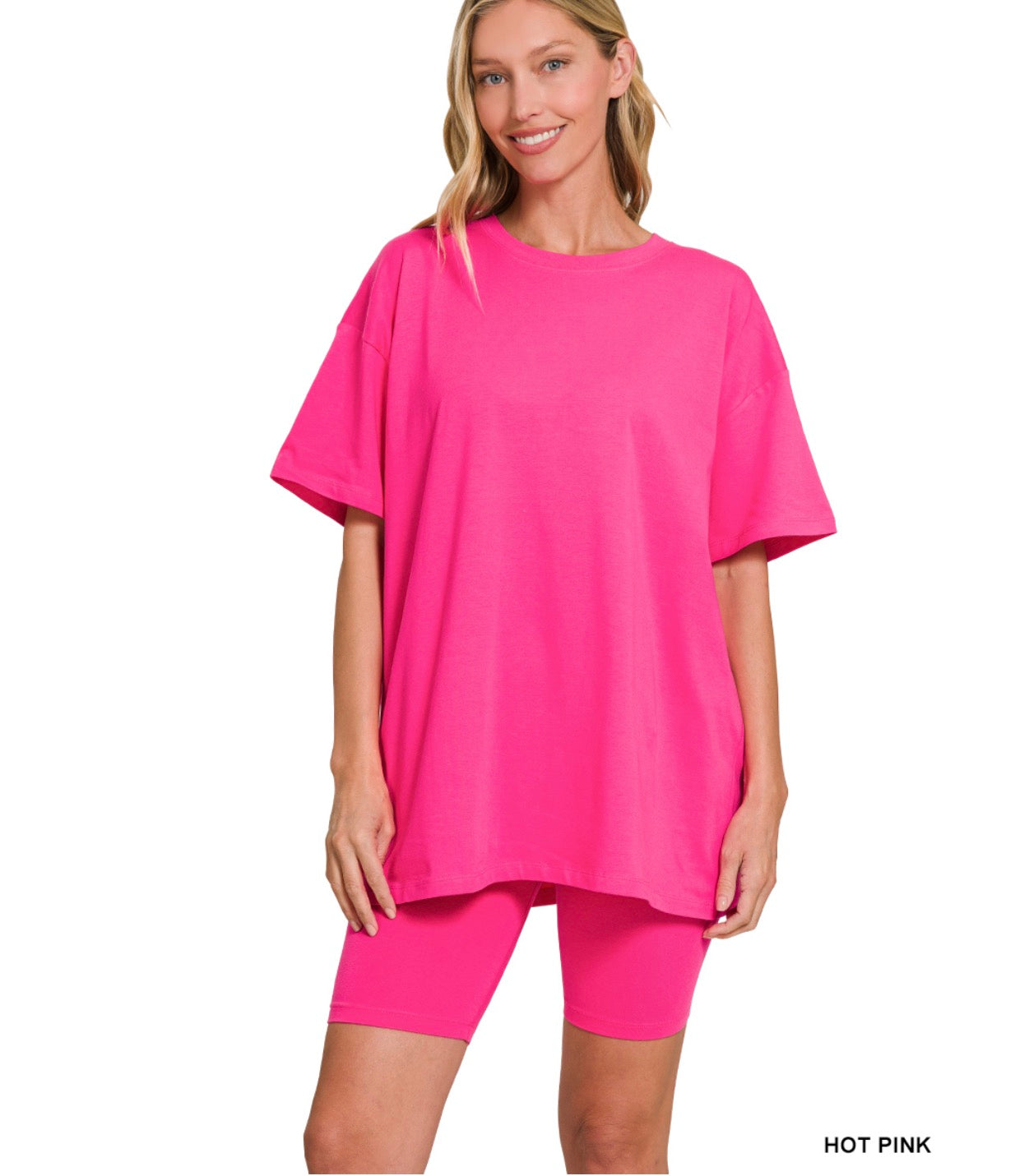 Biker Short Set Hot Pink