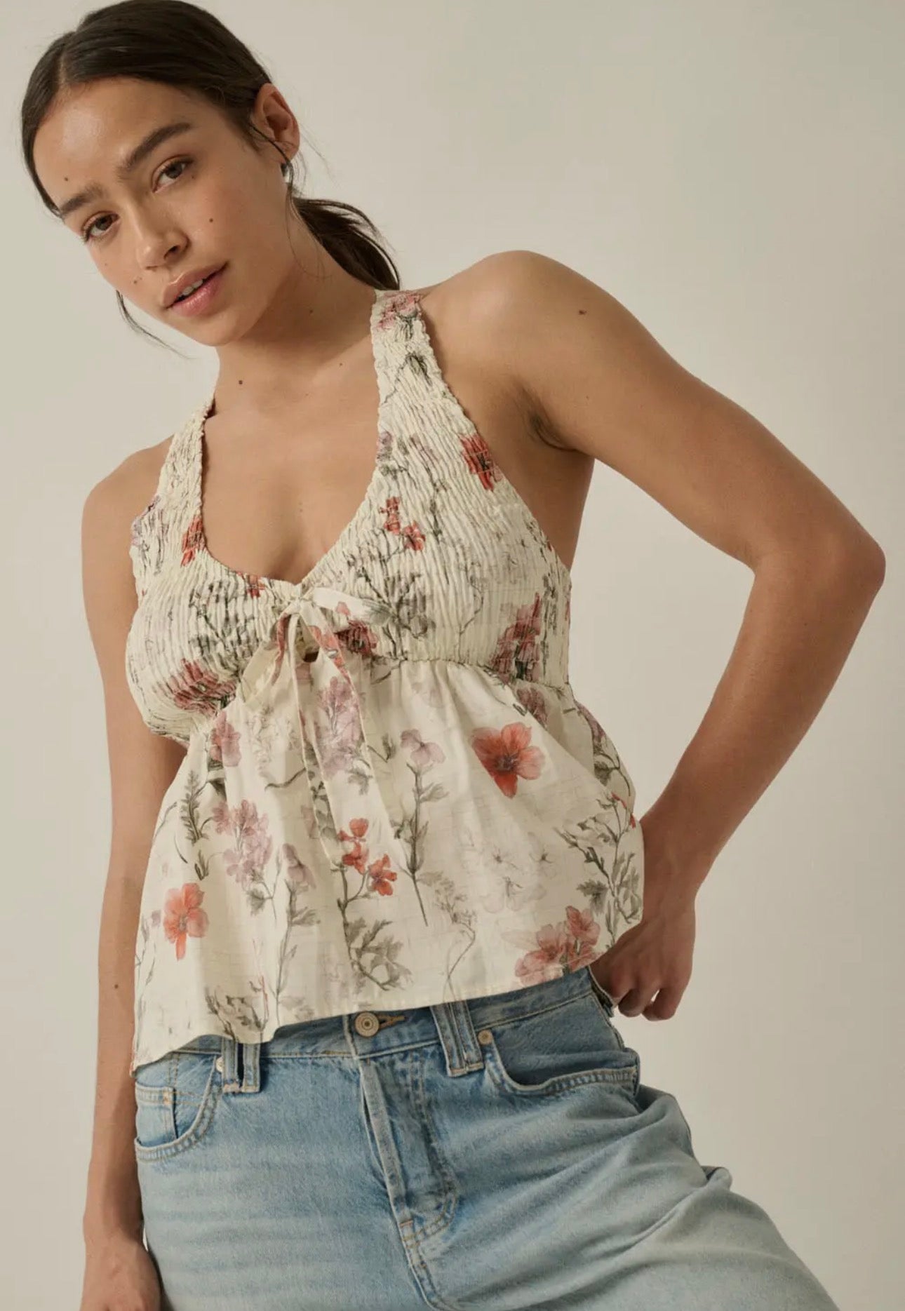 Floral Babydoll Halter Top